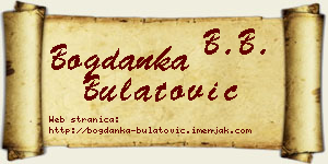 Bogdanka Bulatović vizit kartica